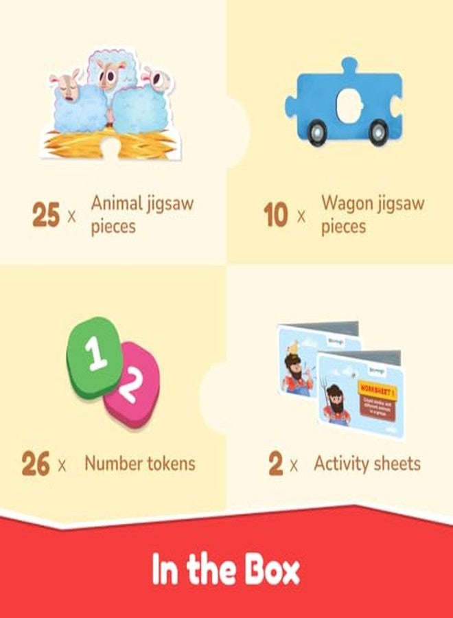 Bloomingo 123 Ride with Animals : Hands-On Counting, Number Recognition & Early Math for Kids | 50+ Engaging Pieces, Flashcards & Activity Sheets | Educational Matching Game for Kids Ages 3+ - Image 3
